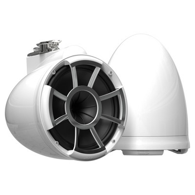 Wet Sounds REV 10 Swivel Base Mount Tower Speakers - WHITE (Pair) ( No Clamps)