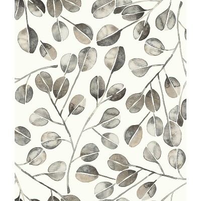 RoomMates Cat Coquillette Eucalyptus Peel & Stick Wallpaper Gray: Removable Vinyl, Smooth Finish, 28 Sq Ft Coverage