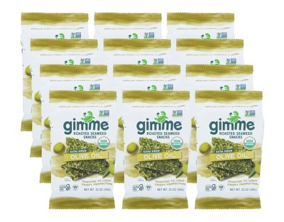 Gimme Organic Extra Virgin Olive Oil Seaweed Snack- Case of 12/.35 oz