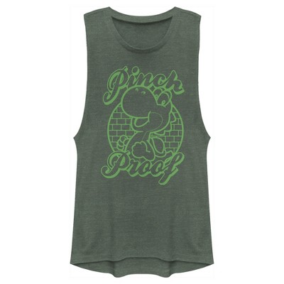 Juniors Womens Nintendo Yoshi Pinch Proof Festival Muscle Tee