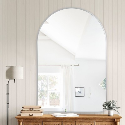 Silver Aluminum Arch Mirror - Rounded 91x61cm