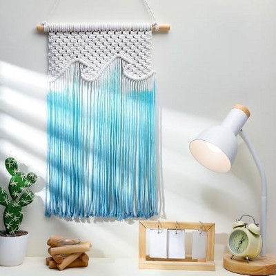 Aoibox Beach Wave Tassels Macrame Wall Hanging Boho Tapestry Art for Coastal Themed Living Room Bedroom Home Decor