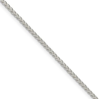 Black Bow Jewelry 1.75mm Sterling Silver, Round Solid Spiga Chain Necklace