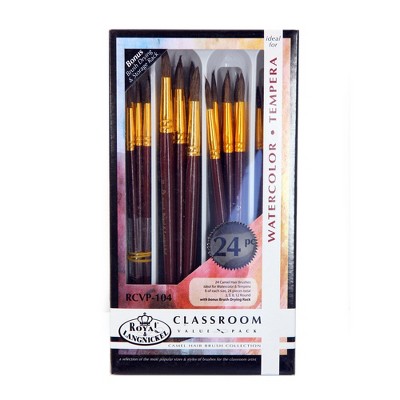 Royal & Langnickel Camel Hair Round Brushes - Classroom Value Pack, Pack Of 24