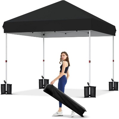 10x10 Pop Up Canopy with 1 Sidewall, Beach Tent 3 Adjustable Heights,UV Protection, Outdoor Sun Shade Events, Parties, Camping