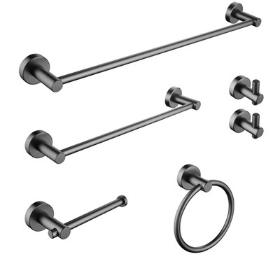 Gulches Modern 6 Piece Bathroom Towel Rack Set - Wall Mount, High-Quality Metal, Versatile Application