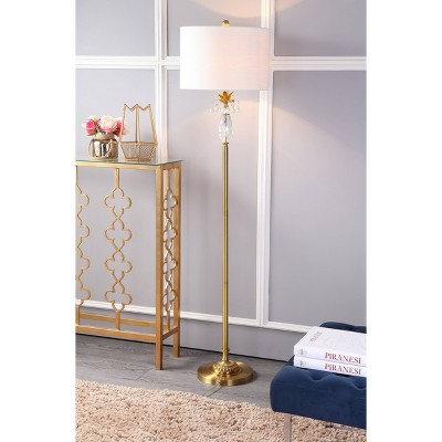 61" Crystal/Metal Adalyn Floor Lamp (Includes LED Light Bulb) Gold - JONATHAN Y