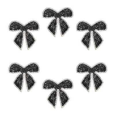 Unique Bargains Bow Rhinestone Applique Glitter DIY Crystal Patches