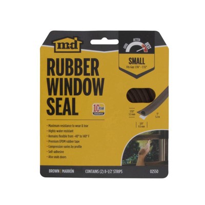 M-D - Rubber - Weather Stripping Tape For Doors and Windows - Brown - 17 ft.