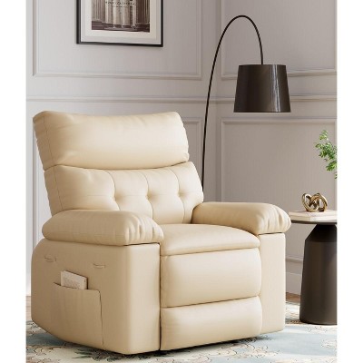 Oversized Recliner with Heat & Massage - 360° Swivel Lazy Chair for Adults, Manual Rocking with Remote, for Living Rooms, Bedrooms