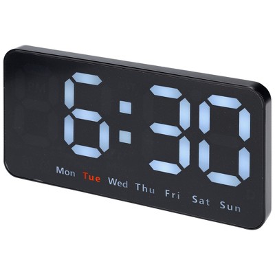 REGALWOVEN Plastic Digital Dimmable Big Numbers Display Table Clock 8.3 x 4.3 x 1.2 Inches