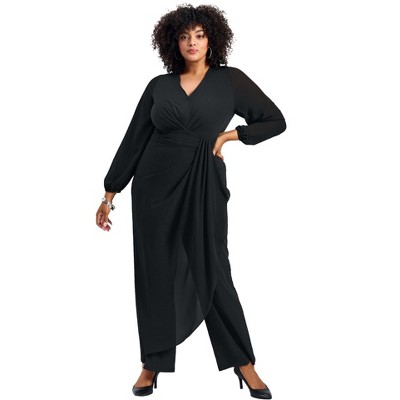 Avenue Luxe Drape Chiffon Overlay Jumpsuit