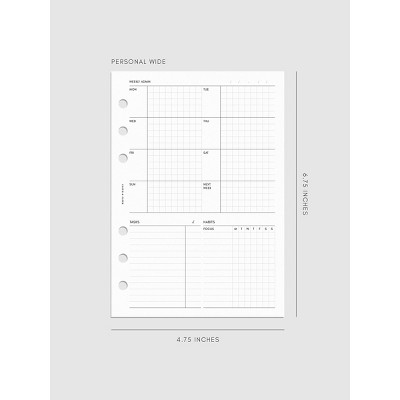 Weekly Admin Planner Inserts | Monday Start | Cloth & Paper
