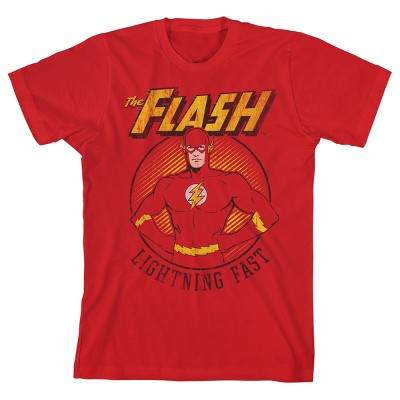 The Flash Lightning Fast Character Youth Red Graphic Tee