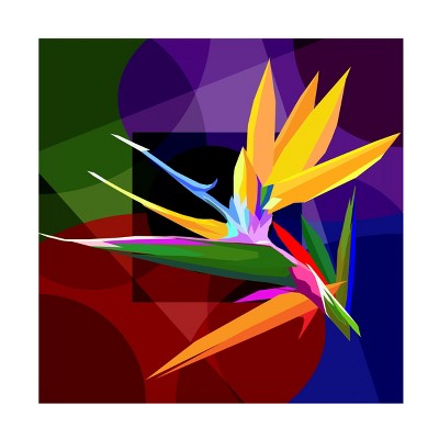 Canvas Wall Art - Surapol Pansanit 'Bird Of Paradise 1' Wall Art for Living Room, Bedroom, or Office Décor by Trademark Fine Art - 18 x 18 Inches