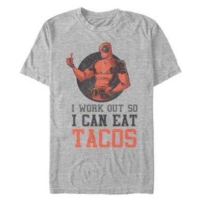 Men's Marvel: Deadpool I Work Out for Tacos T-Shirt