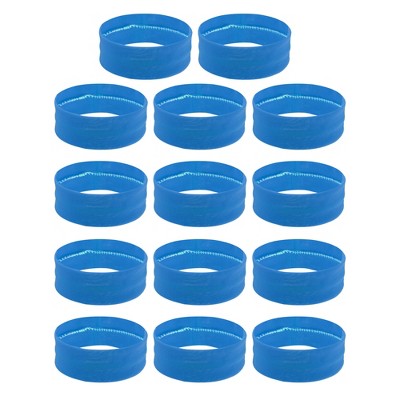 Unique Bargains Stretchy Sweatband Soft Elastic Polyester Yoga Sport Headband Blue Pack of 14