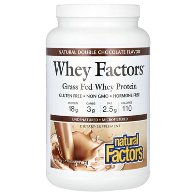 Natural Factors Whey Factors, Grass Fed Whey Protein, Natural Double Chocolate, 2 lb (907 g)
