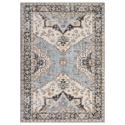 Washable Vintage Floral Print Living Room Rugs, Soft Non Slip Oriental Bedroom Carpet, Large Home Decor Rugs