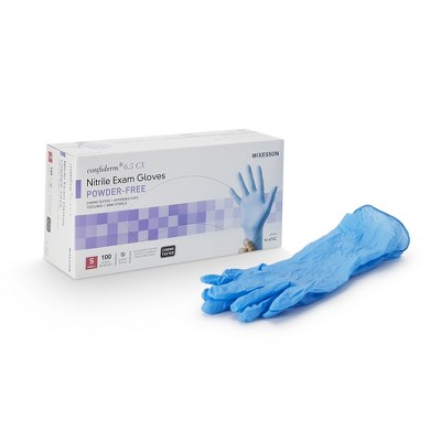 6.5CX Confiderm McKesson Nitrile Exam Glove Blue Textured Fingertips