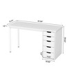 MAYEERTY 47in Modern Computer Desk 5 Drawer Study Writing Table - 4 of 4