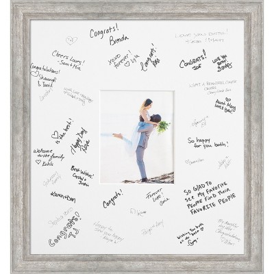Angled Signature Mat Picture Frame – Guest Book Alternative for Weddings, Graduations, or Retirement – Autograph Photo Mat for Signature Board