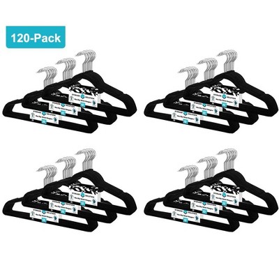 J&V Textiles 120 Pack - Premium Velvet Non-Slip Hanger with 360 Degree Rotatable Hook