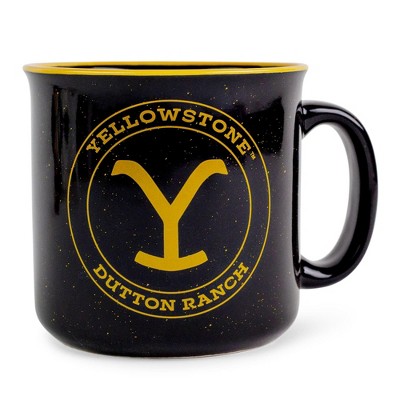 Silver Buffalo Yellowstone Dutton Ranch Ceramic Camper Mug | Holds 20 Ounces