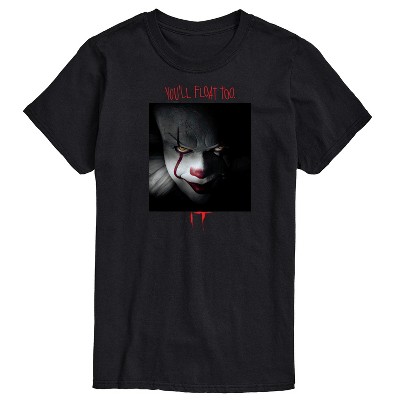 Men's - IT Movie - Pennywise The Clown You'll Float Too Short Sleeve Graphic T-Shirt
