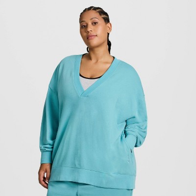 Champion Women's Long Sleeve V-Neck French Terry Pullover