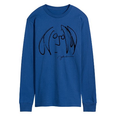 Men's - John Lennon - Line Drawing Long Sleeve Graphic T-Shirt