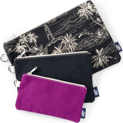 Lands' End Zip Canvas Pouch 3 Pack