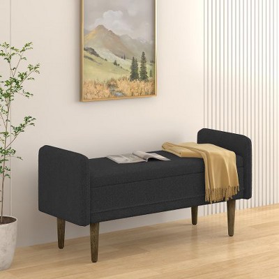 Kumasinova Modern 46" Storage Bench, Multi-Functional Ottoman with Storage, Versatile Entryway Bench & Bed Bench, Velvet Ottoman Bench for Tidy Spaces