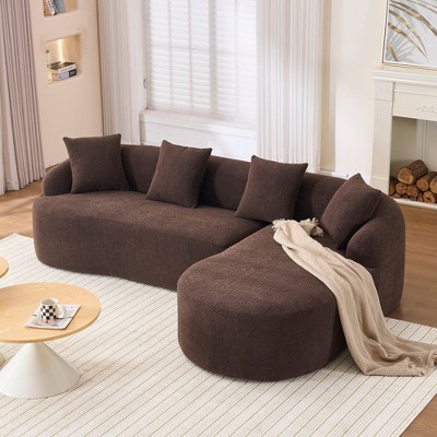 Hrinhom 98.8"W L-Shape Sectional Sofa,Modern Compression Sponge Couch,No Assembly