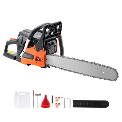 VEVOR Gas Chainsaw, 58CC 20" 3.22HP, Gasoline Powered Chain Saw, Handheld Cordless Petrol Chainsaws for Tree Wood Branch Cutting, Orange