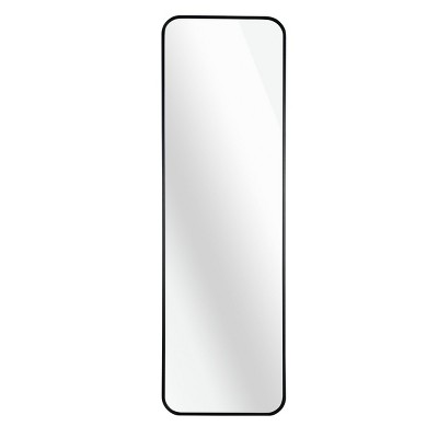 GlasFlength Full Length Mirrors Modern Rectangular Mirror with Sleek Frame Simple Elegant Design for Doors and Walls, Black, 47"*14"*1.1"