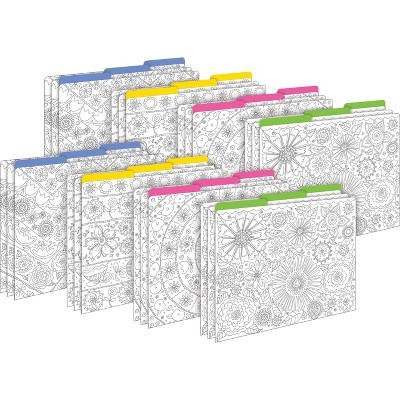 Barker Creek Color Me! In My Garden 14pt Letter-Size File Folders Multi-Design Set 24 per Set: Art Stationery, 50 Sheet Capacity