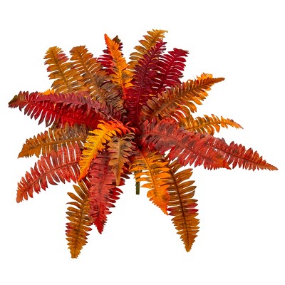 Nearly Natural 20-in Autumn Boston Fern Artificial Plant (Set of 3)