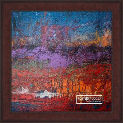PosterPalooza | Square Distressed Brown Picture Frame - UV Acrylic, Foam Board Backing, Hanging Hardware