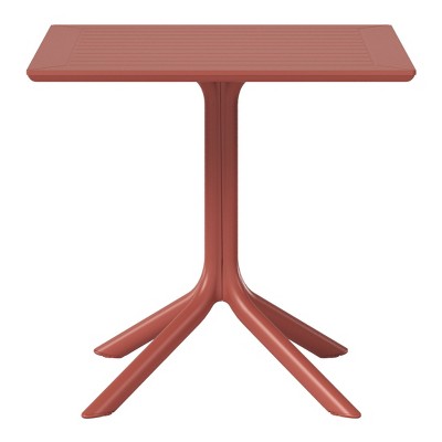 WestinTrends Playa 31.5" Square Outdoor Plastic Resin Patio Dining Table for 4