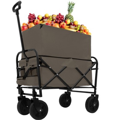 Kumasinova Extention Wagons Carts Foldable,Beach Wagon Heavy Duty Utility Wagon Grocery Cart for Camping,Shopping,Sports,Garden,225lbs
