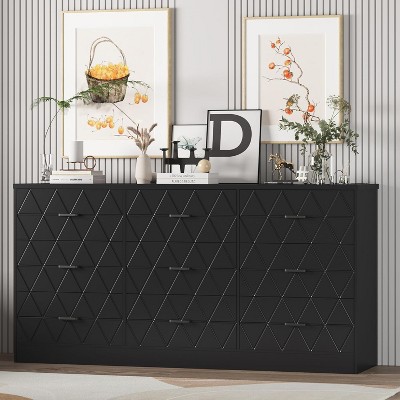 9 Drawer Dresser, 63'' Dresser for Bedroom with Power Outlet, Modern Drawer for Hallway, Living Room