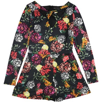 GUESS Womens Floral Print Romper Jumpsuit