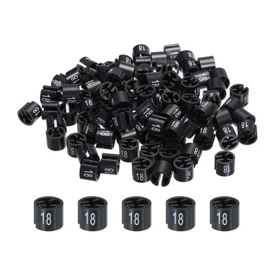 Unique Bargains Round Plastic Reusable Garment Hanger Marker Number Tag Black 100 Pcs