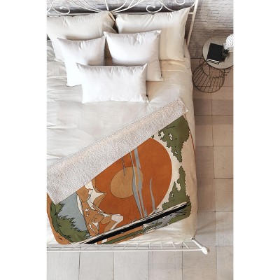 Nadja Wild Abstract Landscape 2 Fleece Throw Blanket - Deny Designs