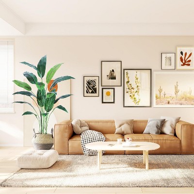 Artificial Bird of Paradise Plant, Fake Palm Tree for Indoor Outdoor Modern Decor Faux Plants for Home Office Perfect Housewarming Gift