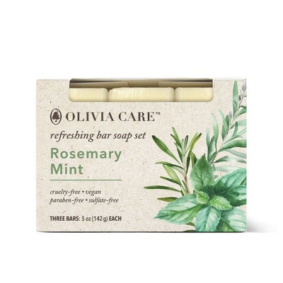 Olivia Care Rosemary Mint Bar Soap Set - 5oz/3ct