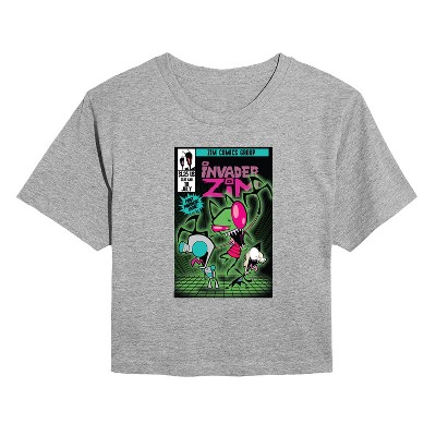 Women's - Invader Zim - Comic Cropped Graphic T-Shirt