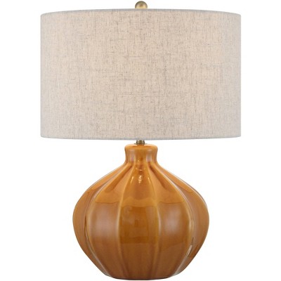 360 Lighting Gordy 21" High Small Mid Century Modern Country Cottage Accent 3-Way Table Lamp Spice Brown Finish Ceramic Single Living Room