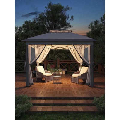Garvee 11x11 Pop Up Canopy Tent with Mosquito Netting, Outdoor Canopy Shelter Easy Setup, Water & UV Resistant